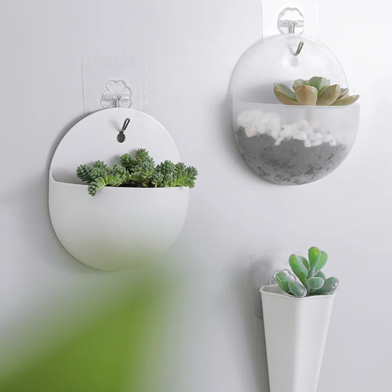 Wall Vase Interior Levitating Vase Artificial Flower Basket Wall Planter Hanging Vases Home Decoration Storage Organizer Pot