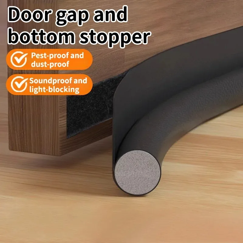 1PC Tür-Zugluftstopper für die Unterseite der Tür, verstellbar, selbstklebend, schalldicht, Tür-Unterseite, Dichtungsstreifen, Lückenblocker, Schaumstoff, Wetter