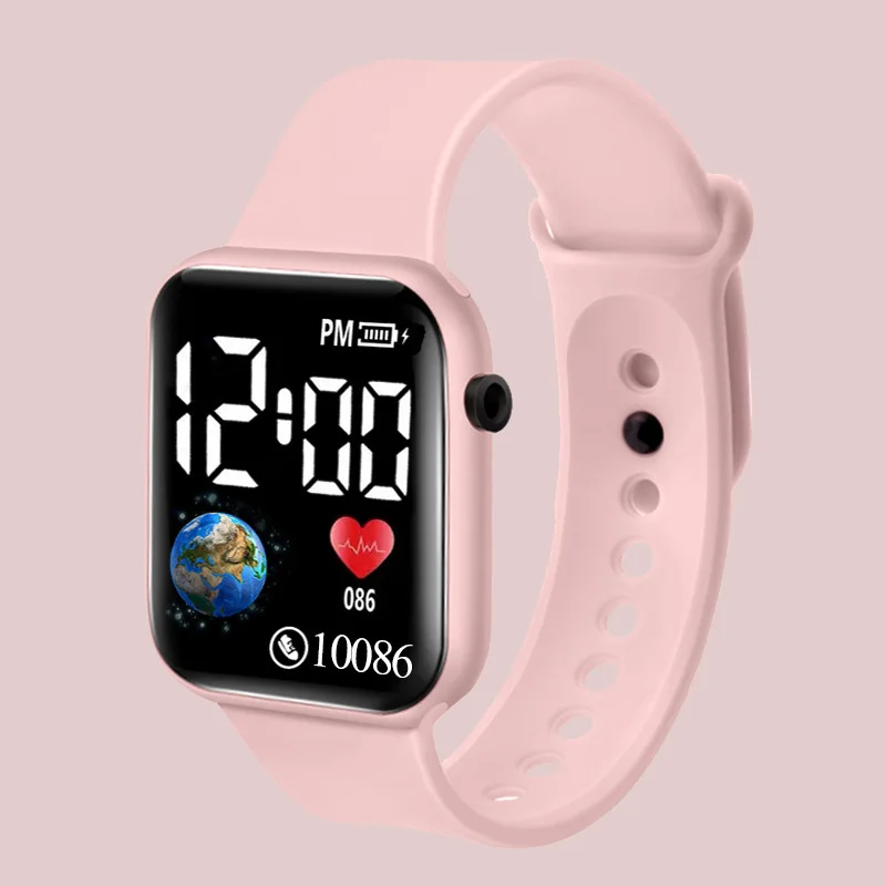 Reloj deportivo Digital LED para niños y niñas, pulsera electrónica impermeable con correa de silicona, regalo
