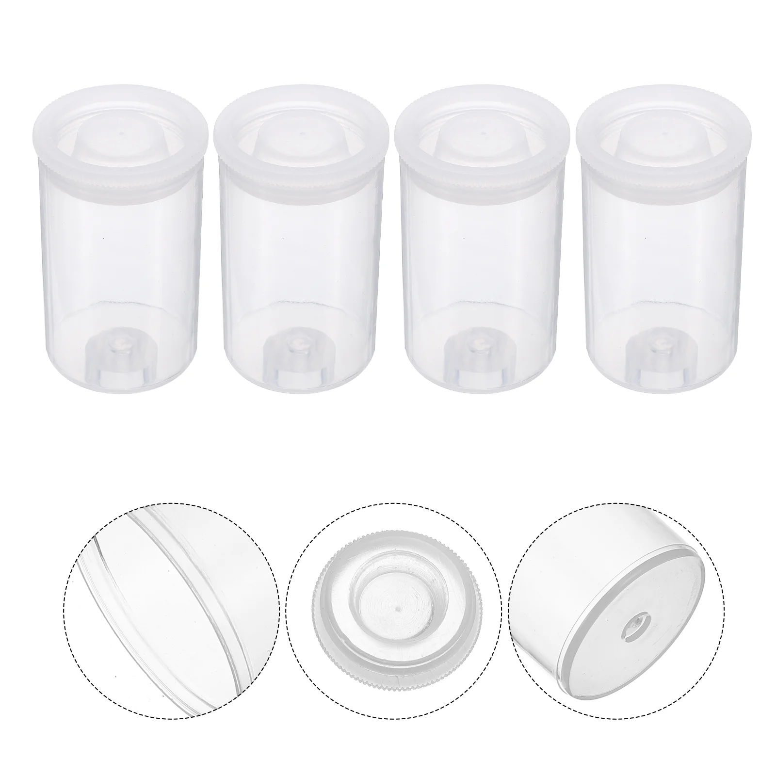 30 Pcs Film Roll Plastic Bottles Storage Case Cylindrical Container The Pet Bait