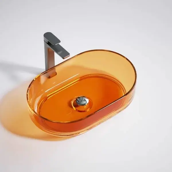 

Hotel B & B Internet celebrity art wash basin Transparent resin counter basin Household bathroom Advanced washbasin