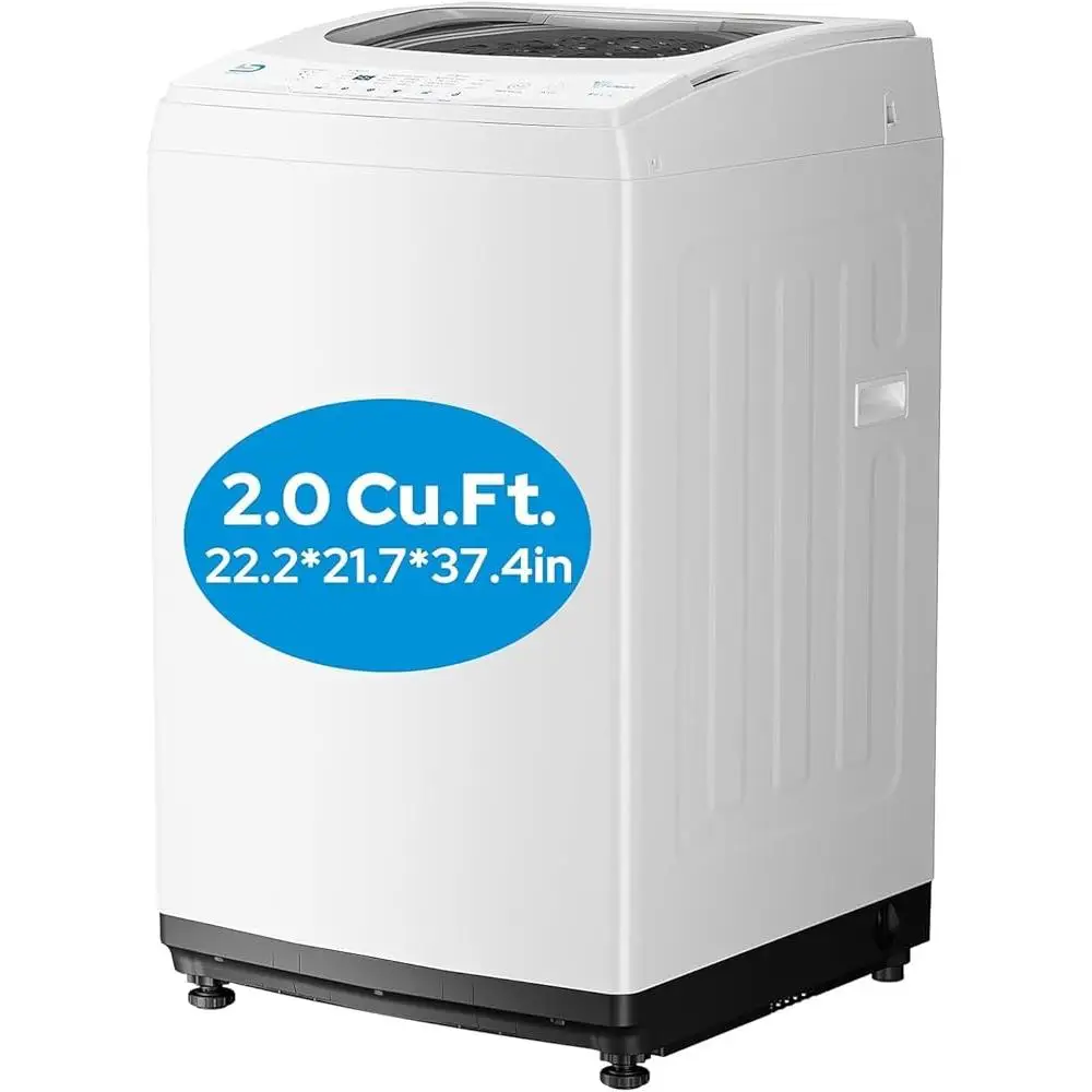 Portable Washing Machine Compact Full Automatic 2.0 Cu Ft Washer 8 Wash Programs Child Lock Delay Start 17.8 lbs Capacity Ideal