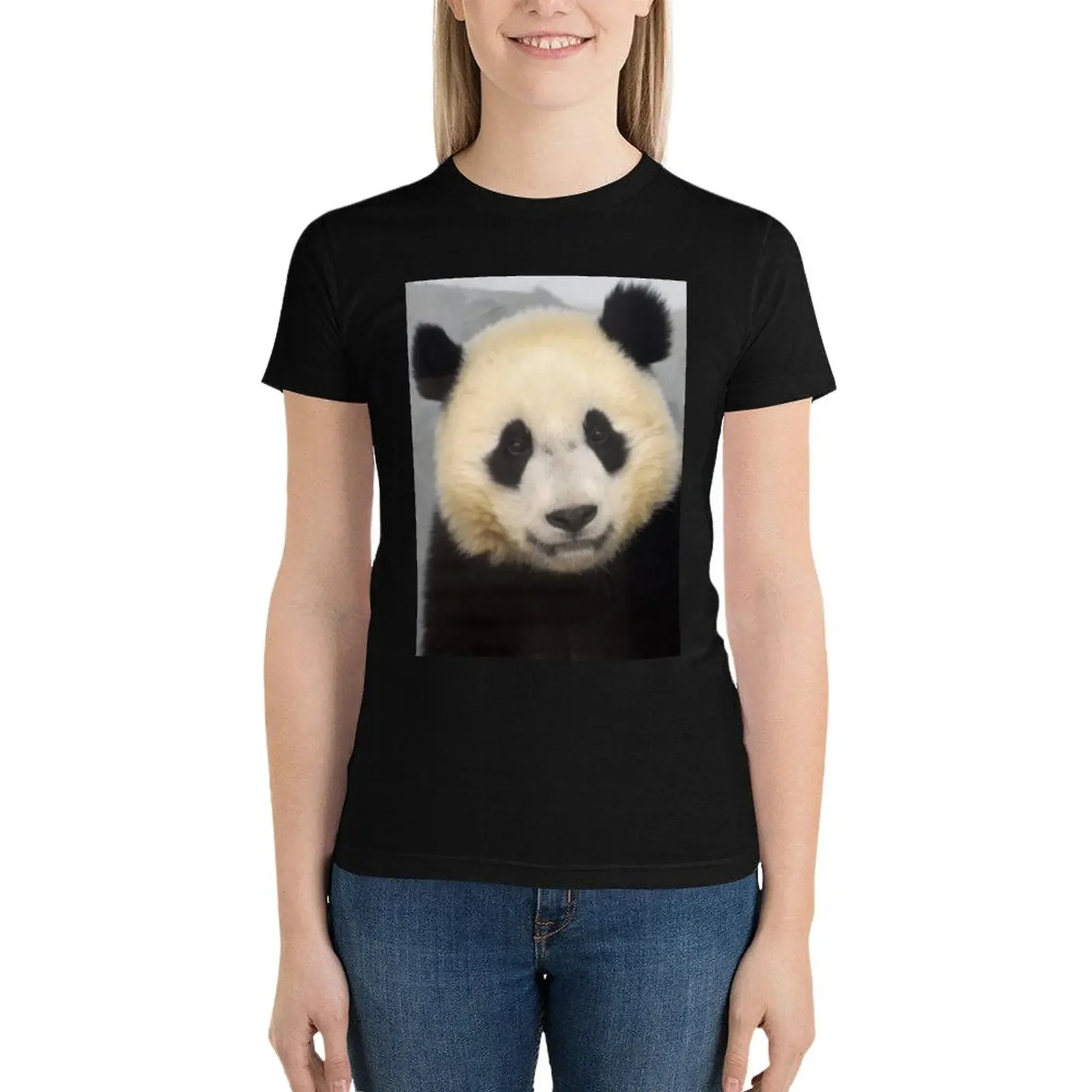 

Giant Panda Xiao Qi Ji at the National Zoo T-Shirt animal print shirt for girls vintage clothes tees cropped t shirts for Women