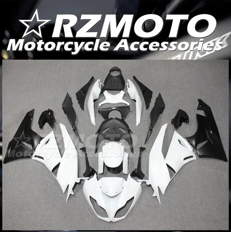 

4Gifts New ABS Fairings Kit Fit For KAWASAKI ZX-6R ZX6R 636 2009 2010 2011 2012 09 10 11 12 Bodywork Set Black White