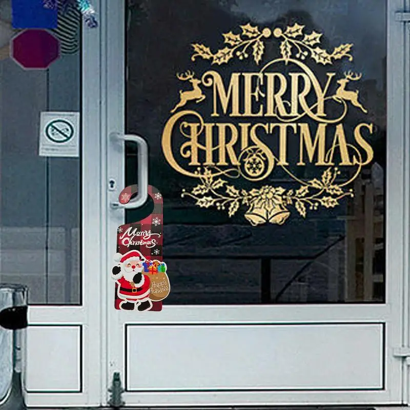 

Holiday Door Knob Decorations Merry Christmas Ornament Signs Wooden Christmas Door Handle Pendants For Home Hotel Bedroom Door