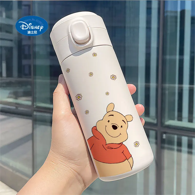 Disney Cup Winnie Bear Tigger Thermos Bottle Vacuum Cup Childen Cartoon Water Cups 304 Stainless Steel Portable 350ML 450ML