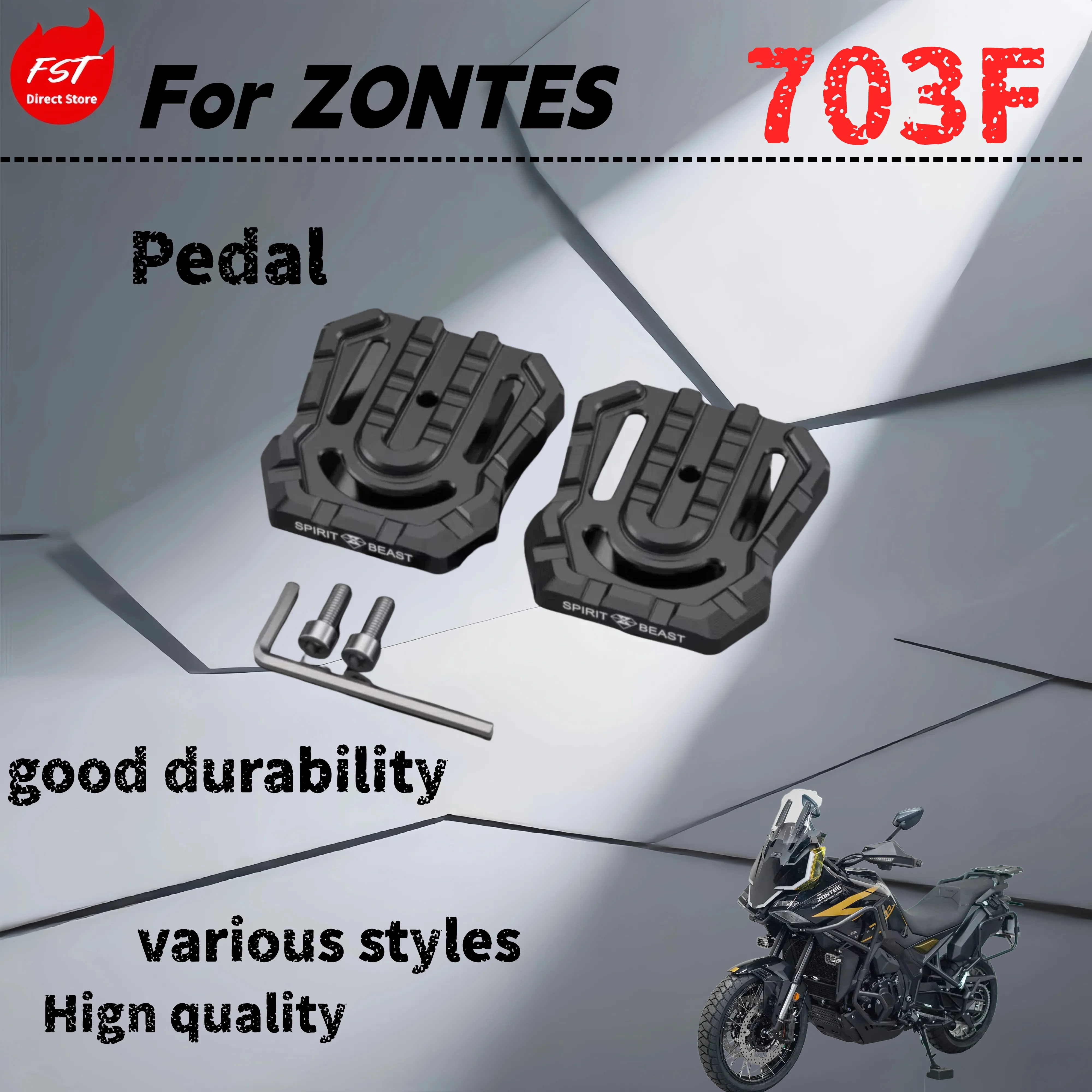 

For ZONTES703F modified pedal widened and enlarged anti-slip front left and right pedals three-cylinder ADV pedal