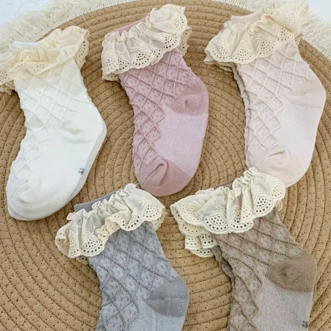 Weihnachtsgeschenk Baby Mädchen Rüschen Spitzensocken Kleinkind Prinzessin Rüschen Kleid Socken Säugling Söckchen
