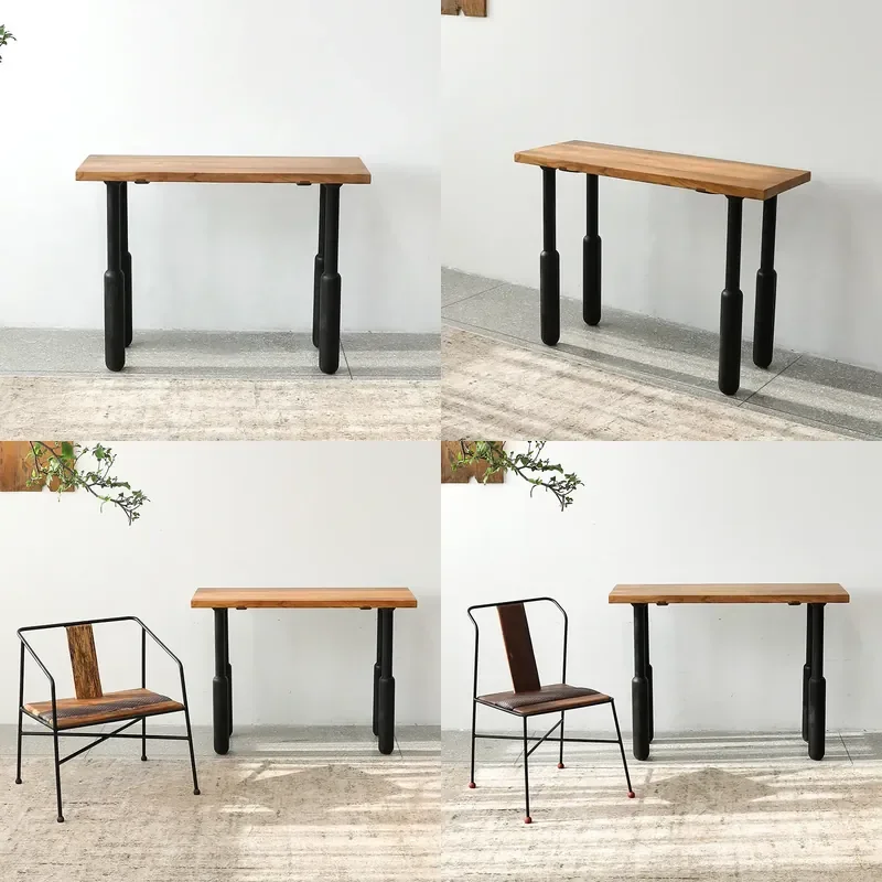 For Side Table Square Log Tea Table Calligraphy Painting Piano Desk Small Apartment Living Room Sandy Wind