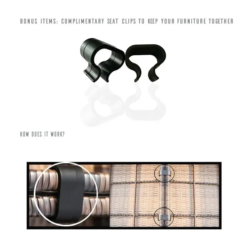 طقم جلوس فناء من الخيزران مناسب لجميع الأحوال الجوية مع وسائد لأربعة أشخاص - أثاث خارجي مريح للاسترخاء والتجمع #5