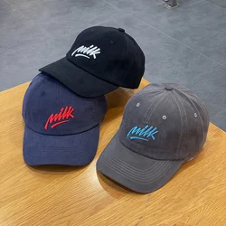 남녀공용 입체 자수 뾰족한 모자, 연인 와일드 모자, 넓은 챙, 소프트 탑 야구 모자, 한국 스타일