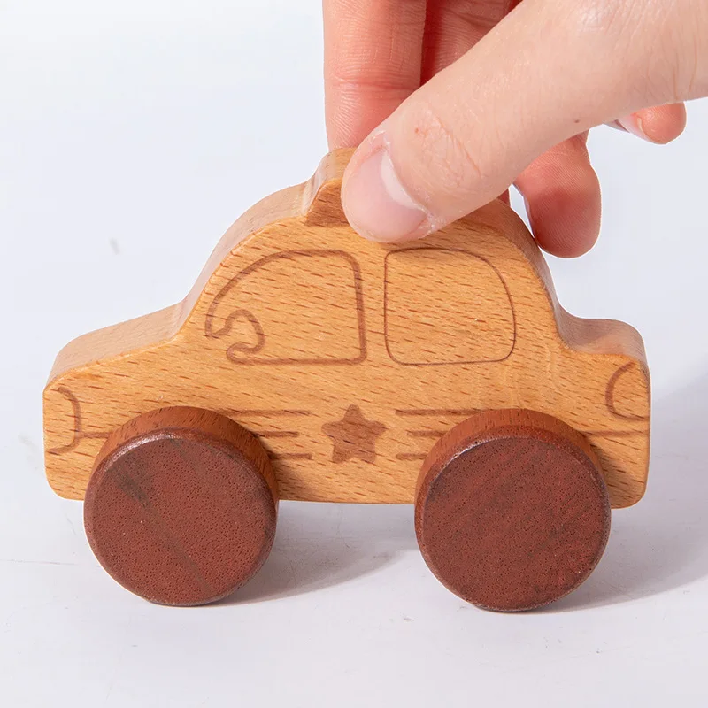 Nuovi blocchi di costruzione per bambini giocattolo auto in acero mogano auto d'epoca noce nera regalo giocattolo auto in legno di faggio giocattoli educativi Montessori