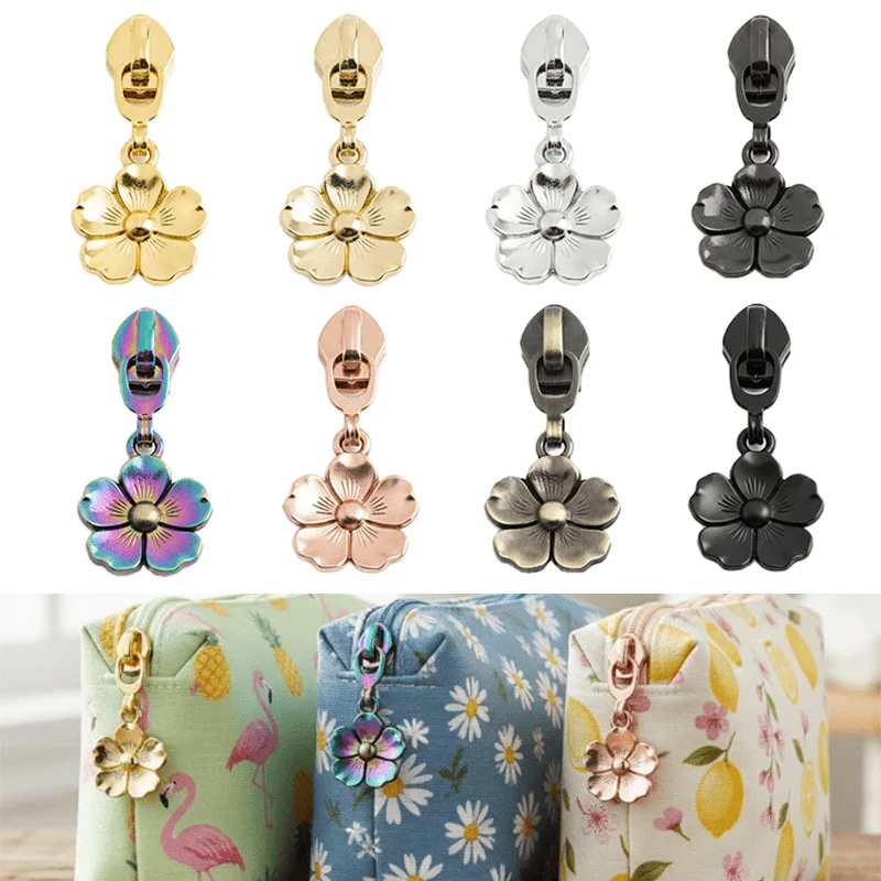 5/10/20PCS Flower shaped pull tab slider crossbody bag shoulder bag with detachable metal zipper pull DIY sewing accessories