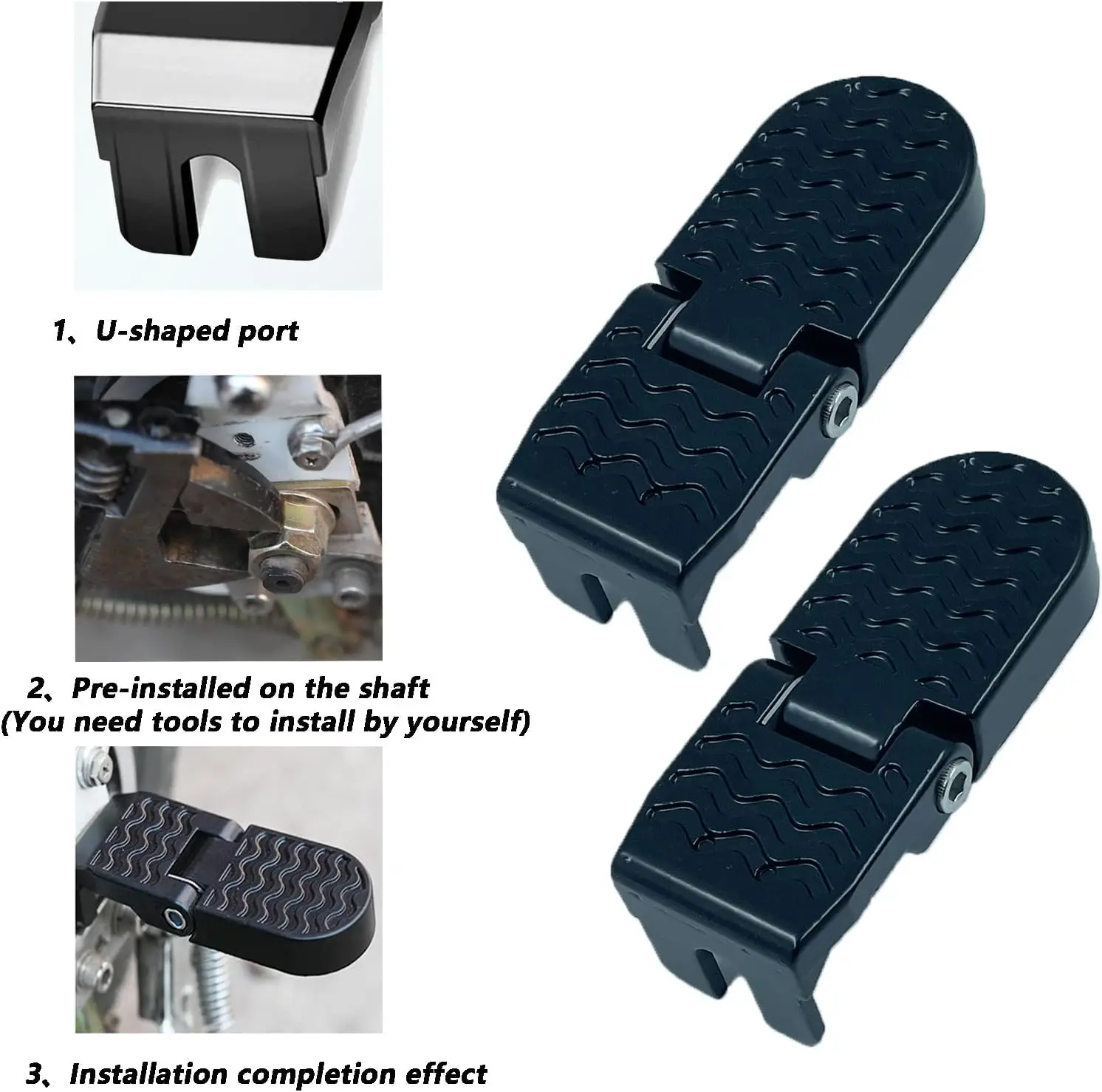 10/15 MM U Slot Fahrrad Hinten Pedale Klapp Hinten Sitz Fußstütze Pedale Radfahren Zubehör für Mountainbike Klapp fahrrad – Detail 6