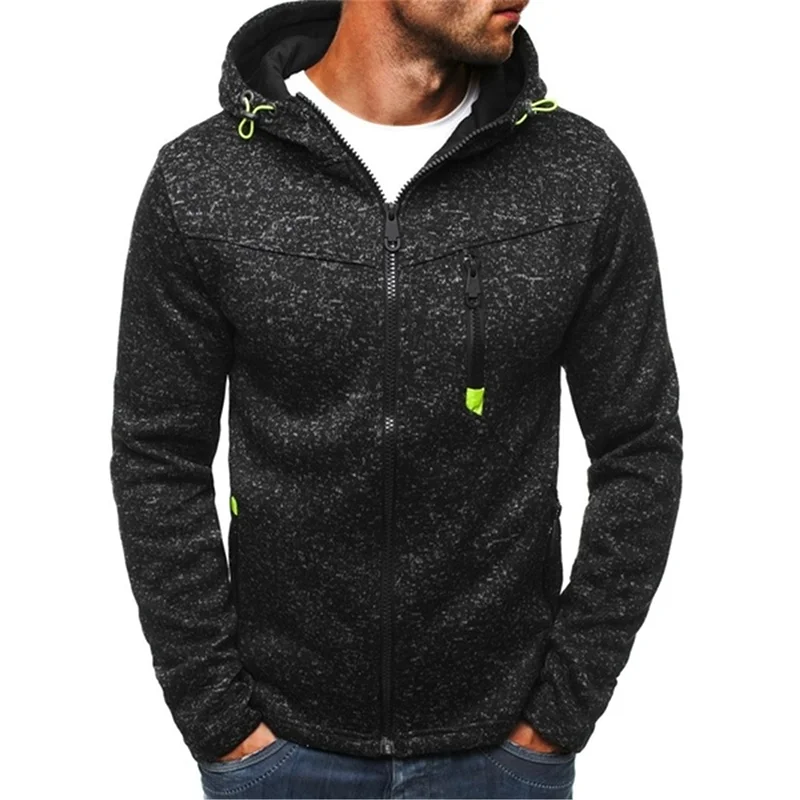 2023 Autumn/Winter Men\'s Sweater Snowflake Hooded Casual Coat Zip Up Hoodie Mens Clothes Black Jacket Men Fashion Hoodie Men