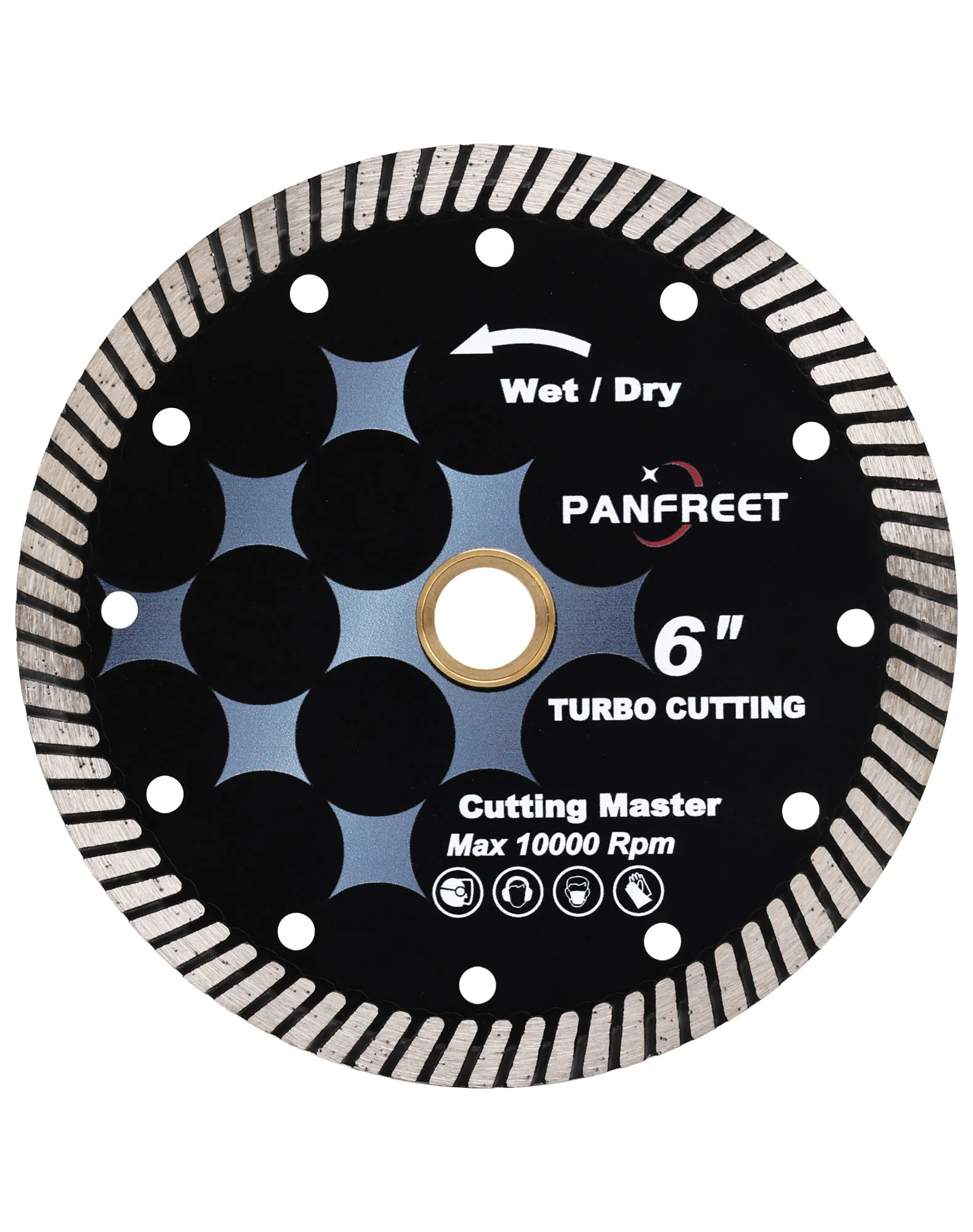 1/2/5pc Diamond Saw Blade 6-Inch Continuous Turbo Dry Cutting -Cuts Granite Quartzite, Fits Grinder, Saw Cutter,10 MM Segments