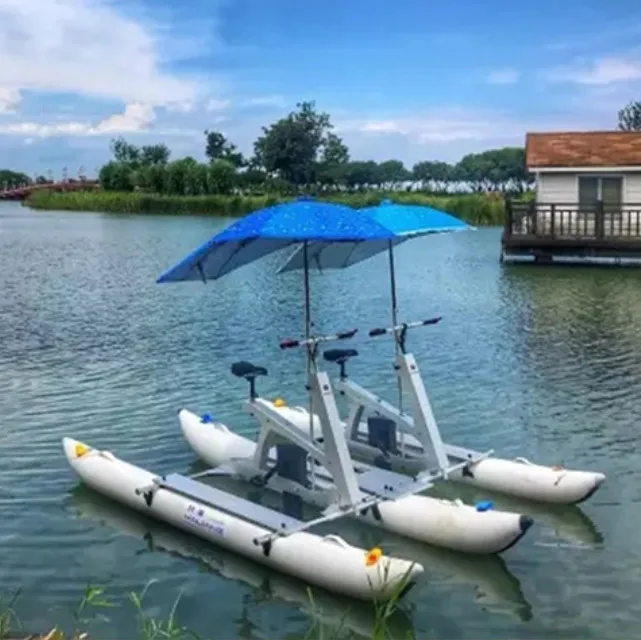 Aluminum Alloy Foldable Water Sea Bike Double Person Inflatable Cycle Pedal Boat Bike
