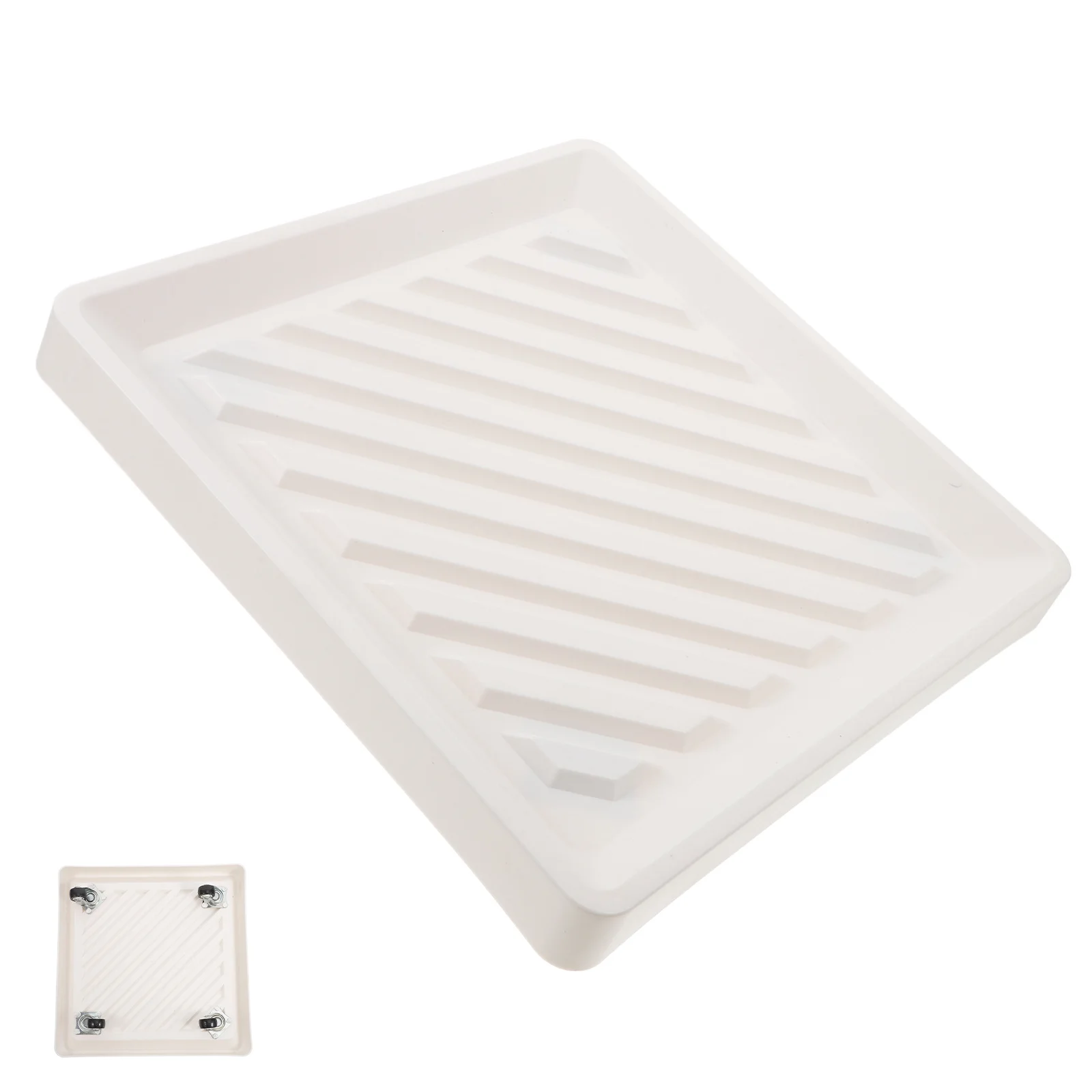 

1pc Square Rolling Plant Tray Thickened Mobile Planter Base Hidden Wheels Water Storage For Indoor Outdoor Plants Flower Pot