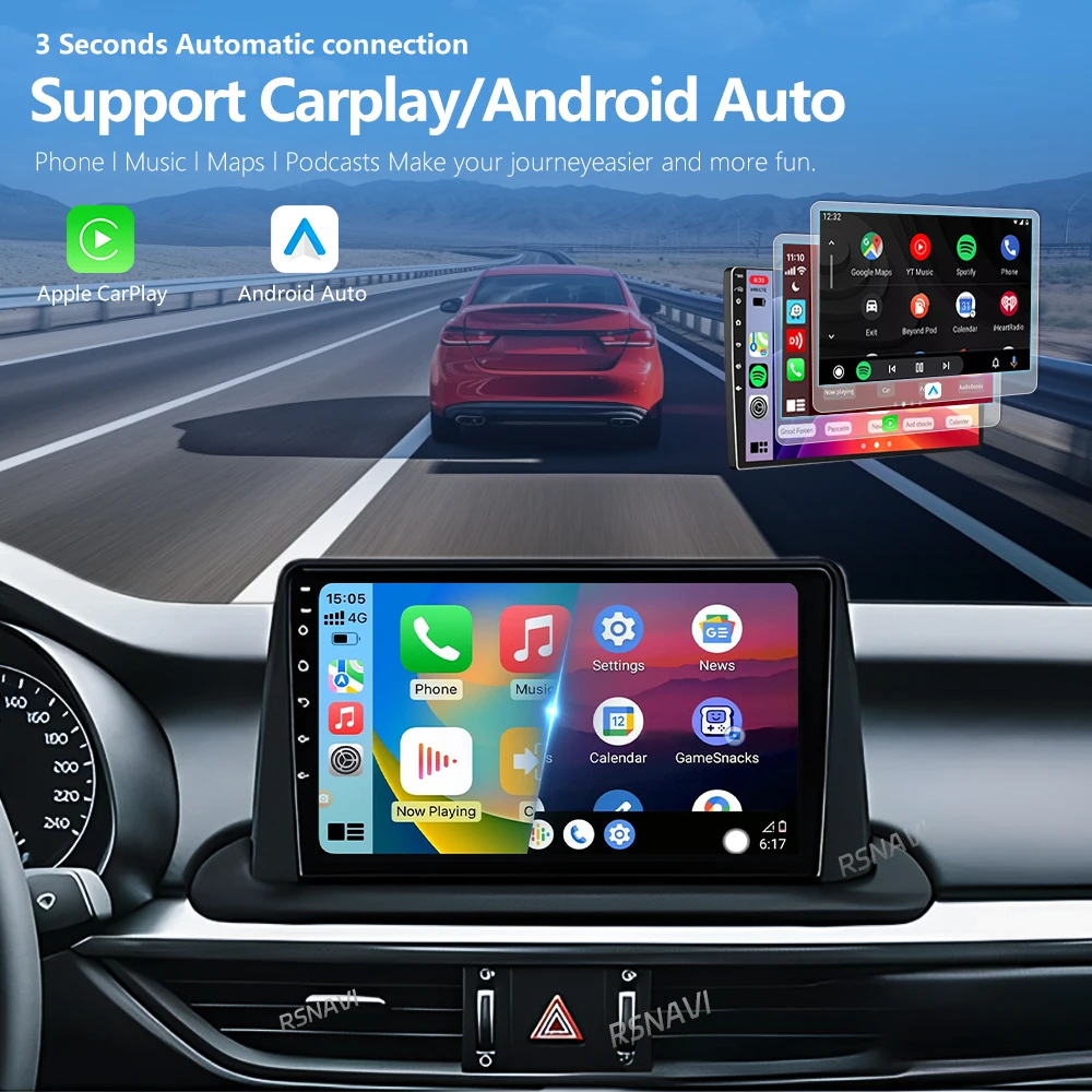 Android 16 Carplay Auto 2K Screen Car Player Radio BT Multimedia For Kia Cerato 4 IV 2018 - 2021 Autoradio Stereo 2Din Head Unit