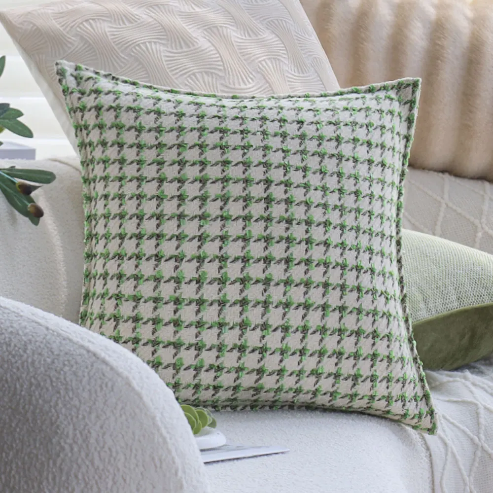 Green Pillow Cover Houndstooth Decorative Cushion Covers 45x45 for Sofa Living Room Throw Pillow Covers Home Decor Funda Cojin