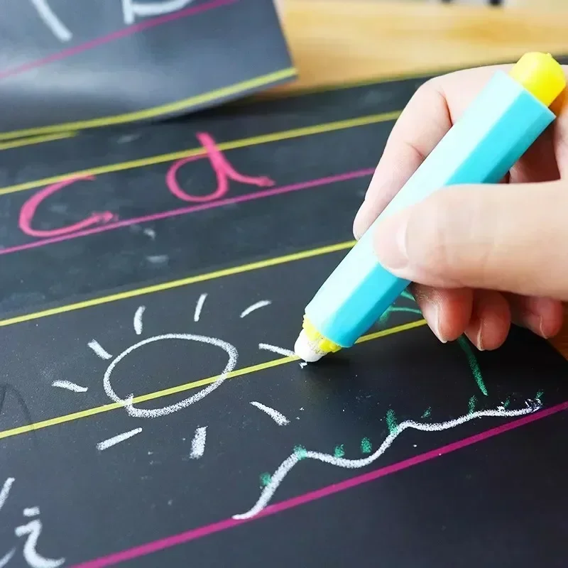 5pcs Colourful Chalk Holder Storage Hard Case Non-toxic Chalk Clips Protective Health Teacher Blackboard Drawing School Office