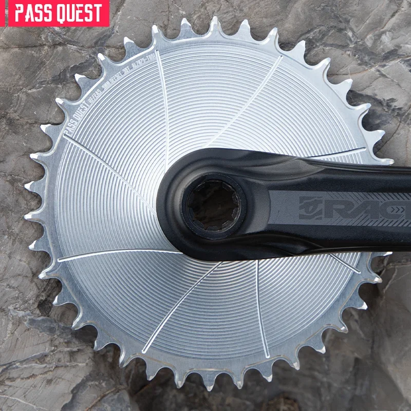 PASS QUEST Narrow Wide Chainrings for RACEFACE RF Next Sl Sixc Atlas Series Direct Mount Chainrings Offset 3mm Silver and Black