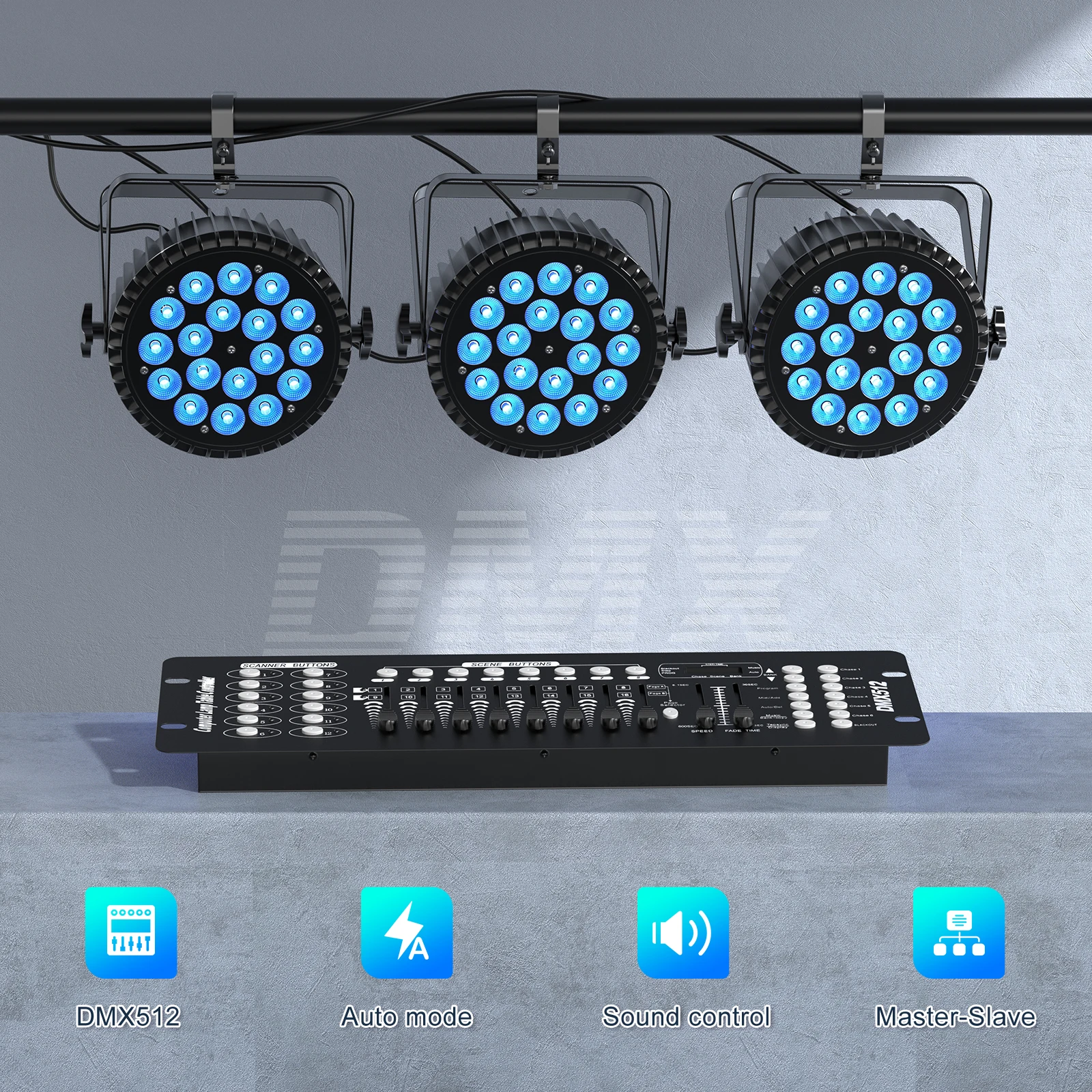 

Fieryzeal 4 шт. 18x10 Вт RGBWA + УФ Par Light 6IN1 18 светодиодное сценическое освещение DMX512 управление звуком DJ свет для диско-танцевального зала вечерние