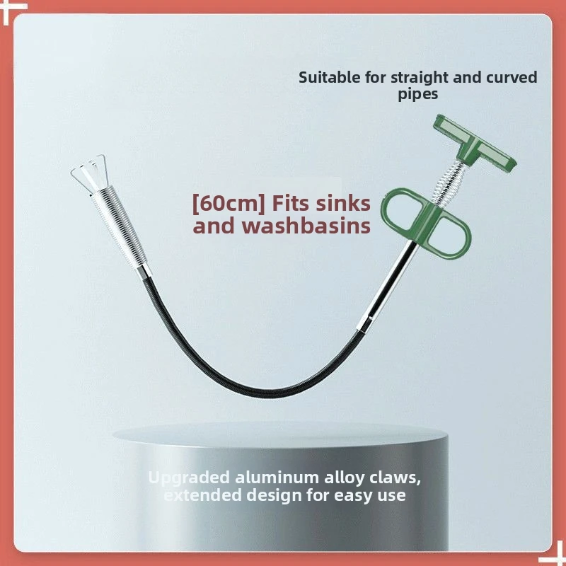 Household Drain Snake Tool for Sink Toilet Shower Drain Unclogging with Flexible Design and Alloy Steel Claw for Grip Strength