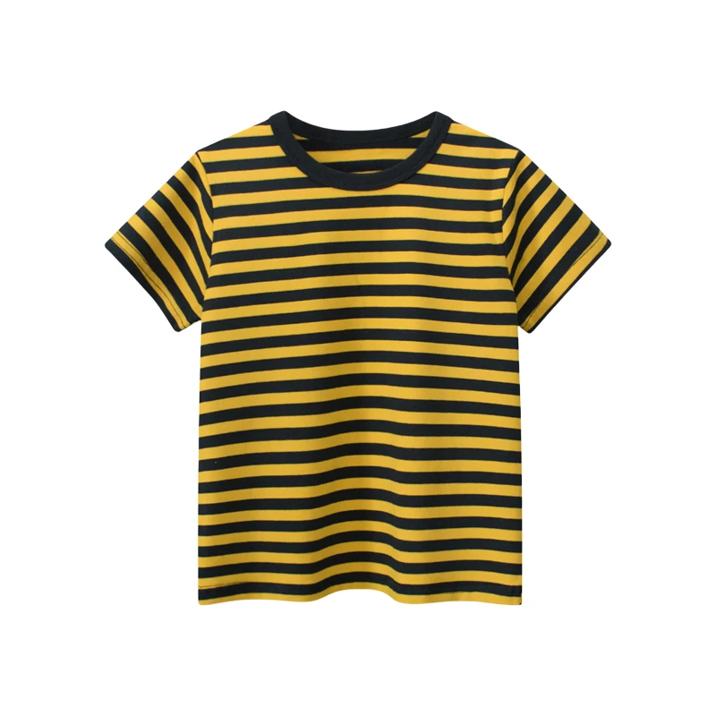 2024 Summer New Boys Striped T-Shirts Children\'s Clothing Casual Short Sleeve O-Neck Cotton Tops Tees Kids Clothes Drop Shipping