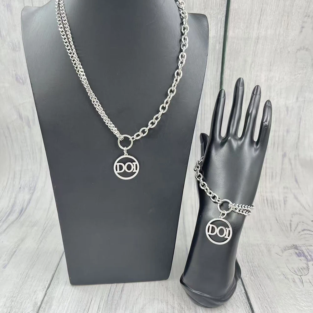 مجموعة قلادة سوار من الفولاذ المقاوم للصدأ DOI #5