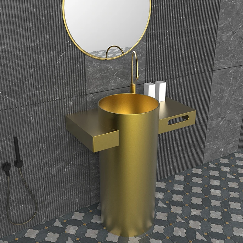 Luxurious Golden Stainless Steel 304, customizable color and size, countertop installation, easy to clean, modern washbasin, c