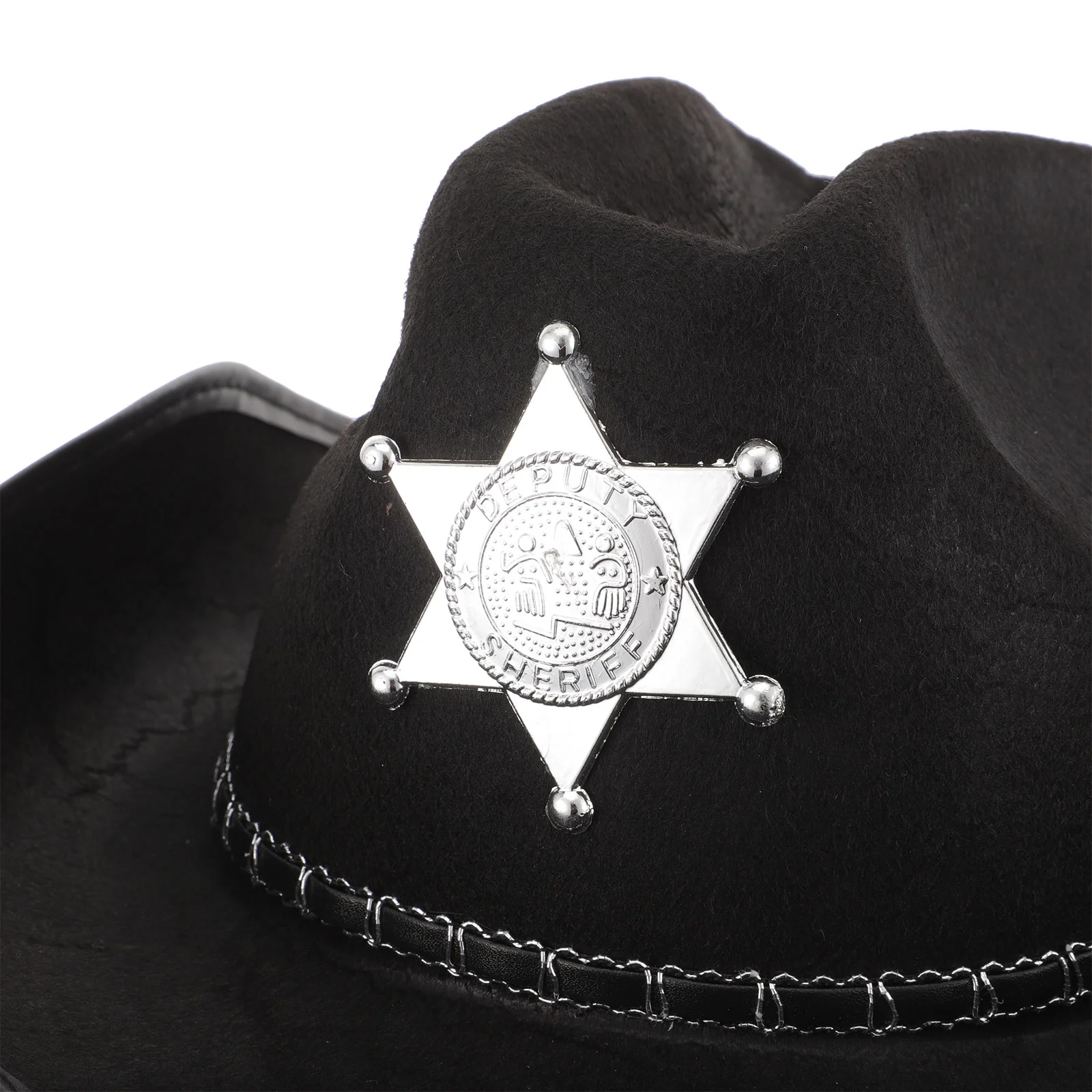 Western Wild West Sheriff Hat Fancy Dress Halloween Party Costume (Black) Sheriff Party Hat Hat Brown