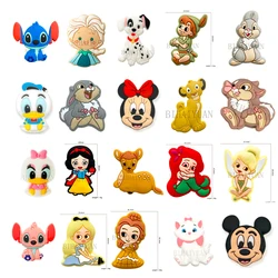 10pcs stitch princess Thumper bambi focal Silicone beads Teether Jewelry Beads Food Grade For pen Pacifier Chain