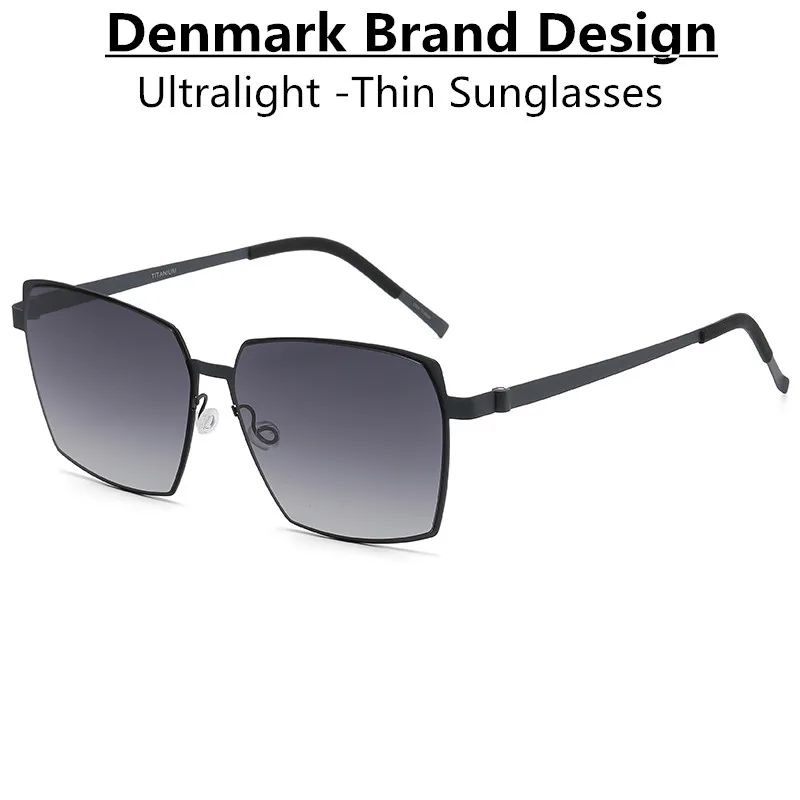 

Denmark Design Men Women Titanium Screwless Sunglasses Square Ultralight Prescription Eyewear Gradient Color Sun Glasses GAFAS