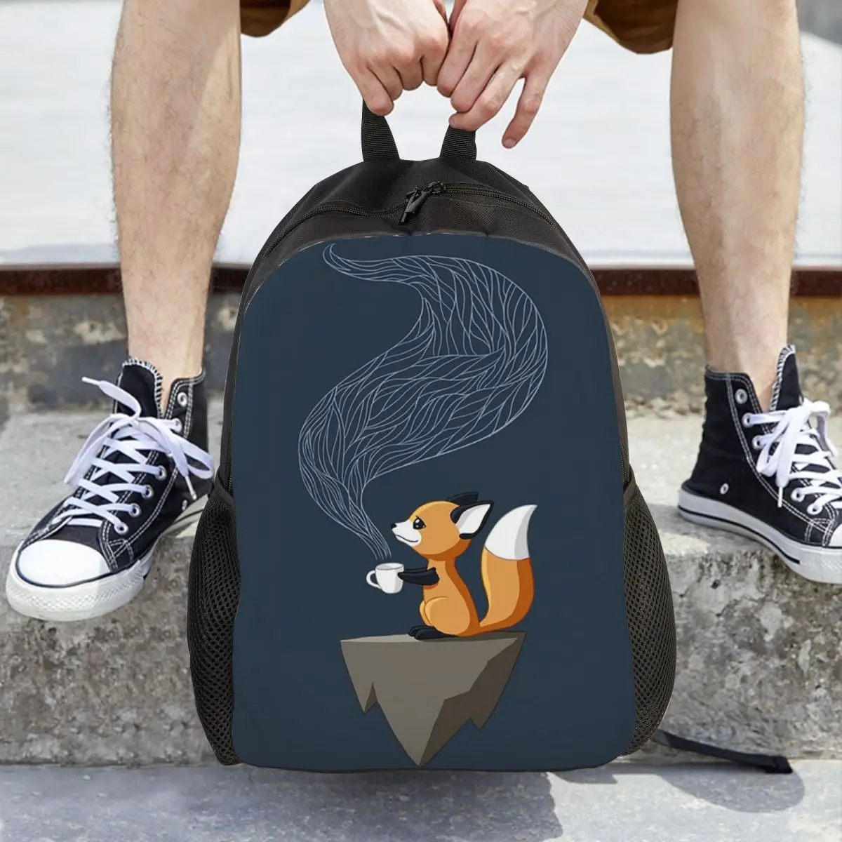 حقيبة ظهر مدرسية للطلاب من Fox Tea للمشي لمسافات طويلة والسفر حقيبة نهارية للرجال والنساء حقيبة كتب عصرية وحقائب كتف