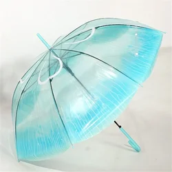 Stylish Long-handle Umbrella Gradient Color Jellyfish Parasol Outdoor Sunshade Rainproof Transparent Gradient for Women Gifts