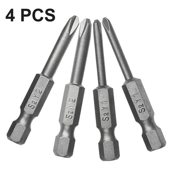 4 adet 50mm Y1 Y2 kafa Hex Shank manyetik tri-kanat tornavida Bar uçları manuel elektrikli tornavida matkap için hava güç araçları