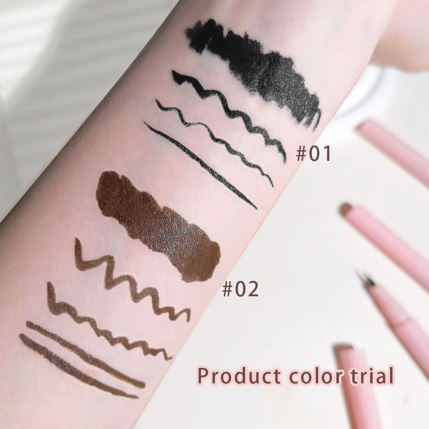 Delineador em pó tubo fresco preto delineador líquido de cabeça fina não é fácil de desbaste maquiagem e suave para iniciantes