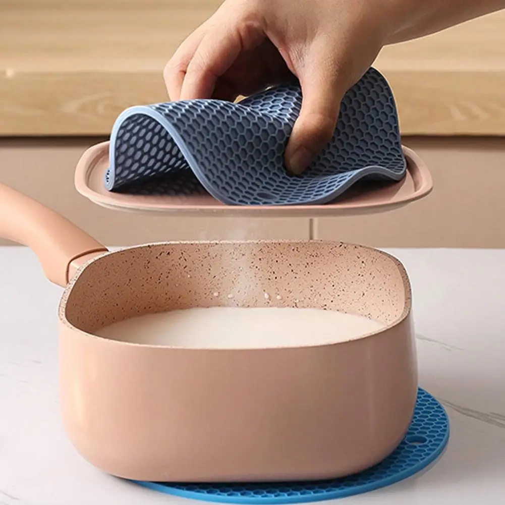 

Круглый термостойкий силиконовый коврик, подставки для чашек для напитков, изоляционный нескользящий держатель для кастрюль, утолщенный коврик для столовых приборов, кухонные аксессуары