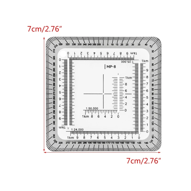 MP8 Pocket Coordinate Ruler Accurate for PolttingUtm, Usng, MgrsCoordinates Traveling Land Navigation