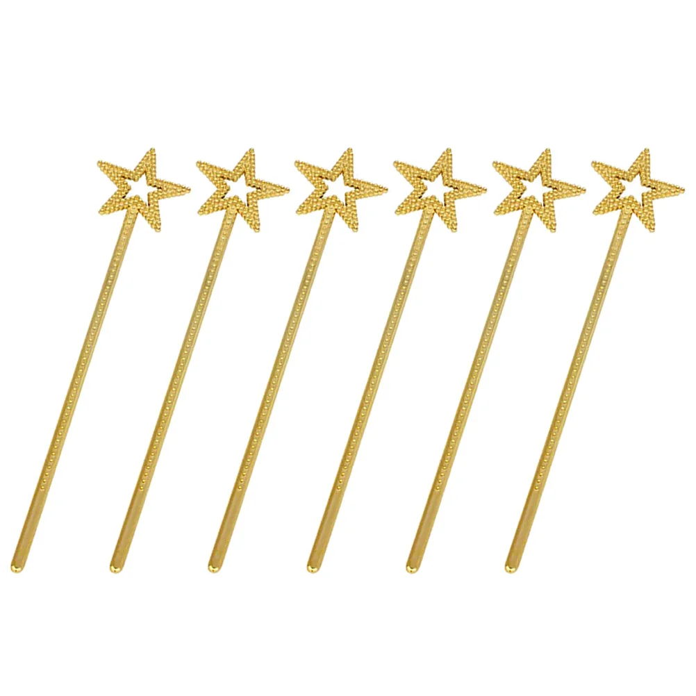 

6Pcs Fairy Stick Plastic Wands Star Pentagram Design for Childrens Birthday and Festival Parties Wands Plastic Wand