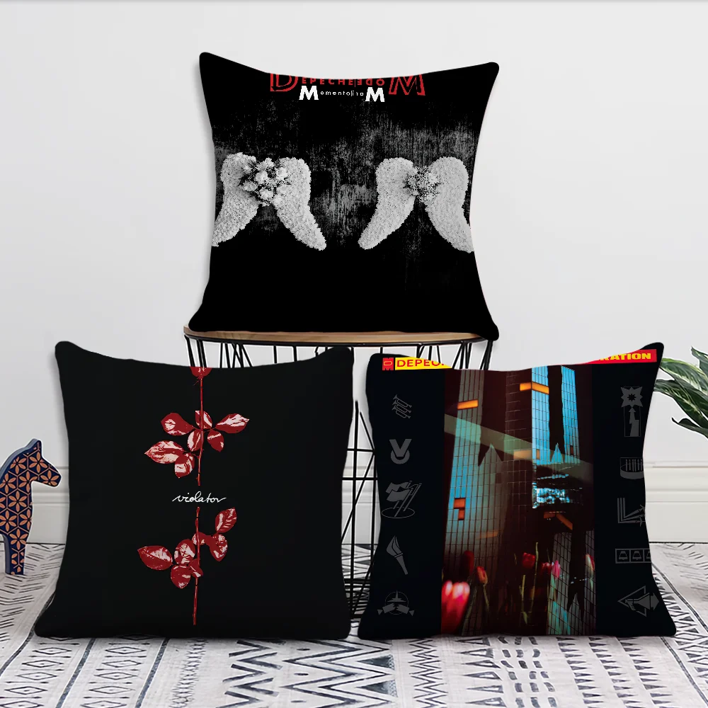 Band D-Depeche M-Mode Mement cushion cover Living Room Accent Couch Back Support Square Lounge Restful Nap Companion Pillow Case