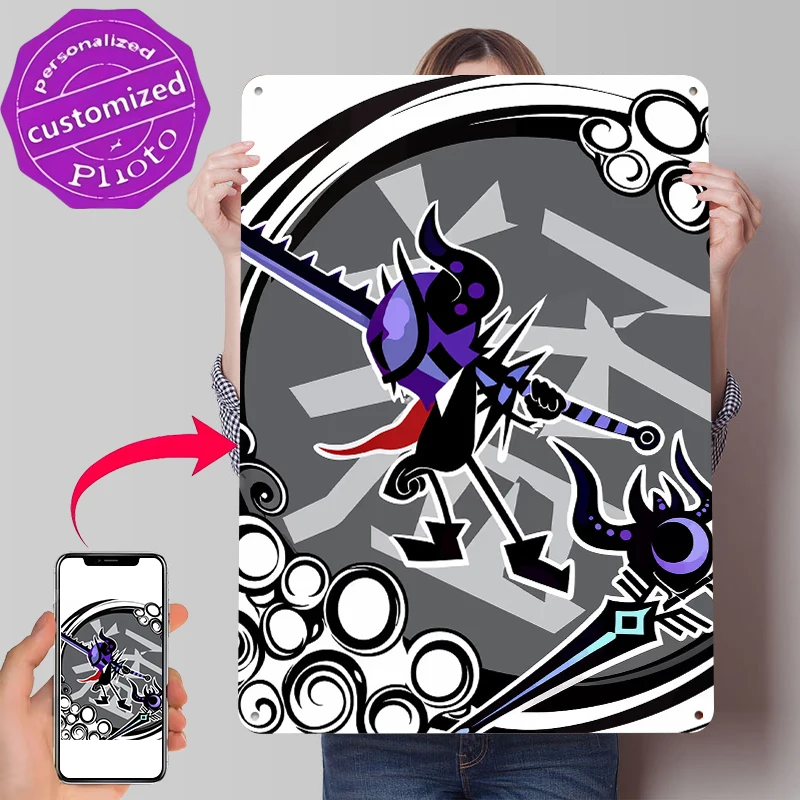 Dark Character With Sword Metal Poster Customized Wall Art Retro Vintage Tinplate Signs for Apartment Decoration Room Desk Decor
