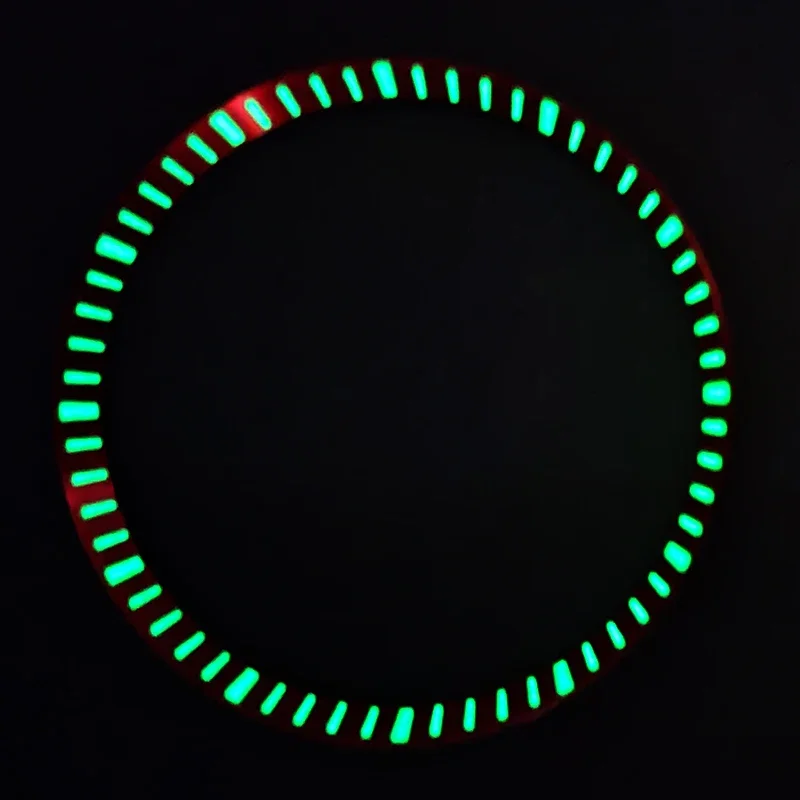 Watch Chapter Ring Metal With C3 Blue and Green Luminous Fit SKX007 Watch Accessories