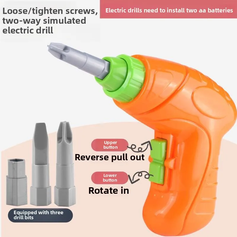 Drill Screwing Building Block 3D Nut Gear Assembly Tool Construction Set Educational Boys and Girls Toolbox Toy for Kids Gift view 4