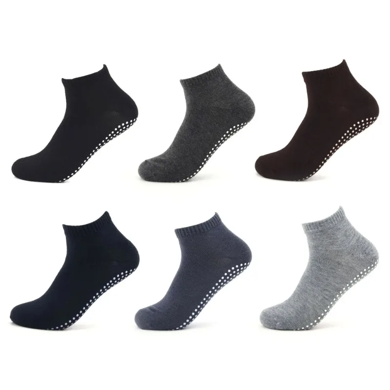 Professional Silicone Anti-slip Yoga Socks Casual Breathable Solid Color Mens Sports Socks Men Male Low Cut Ankle Boat Socks Sox