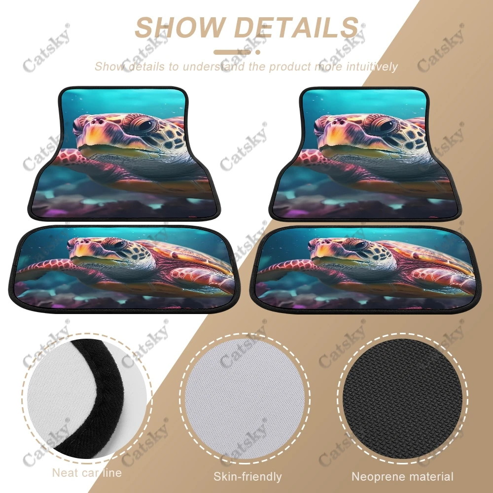 Sea turtle marine animal Car Floor Mats Patterns Suitable for Most Cars Auto Interior Accessories Non-slip Protective Floor Mats