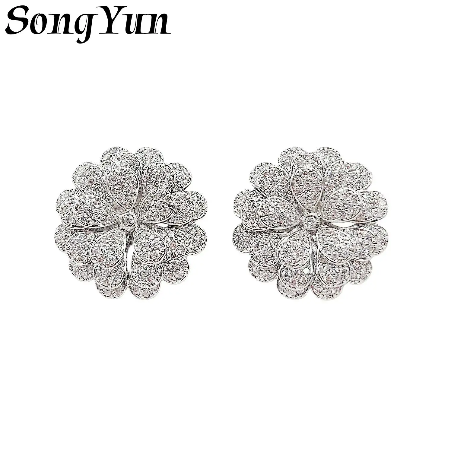 

SYYG Jewelry MHT Quality Brass Stud Earrings Dangle CZ 7A Zircon Classic Luxury Women Earring Jewelry