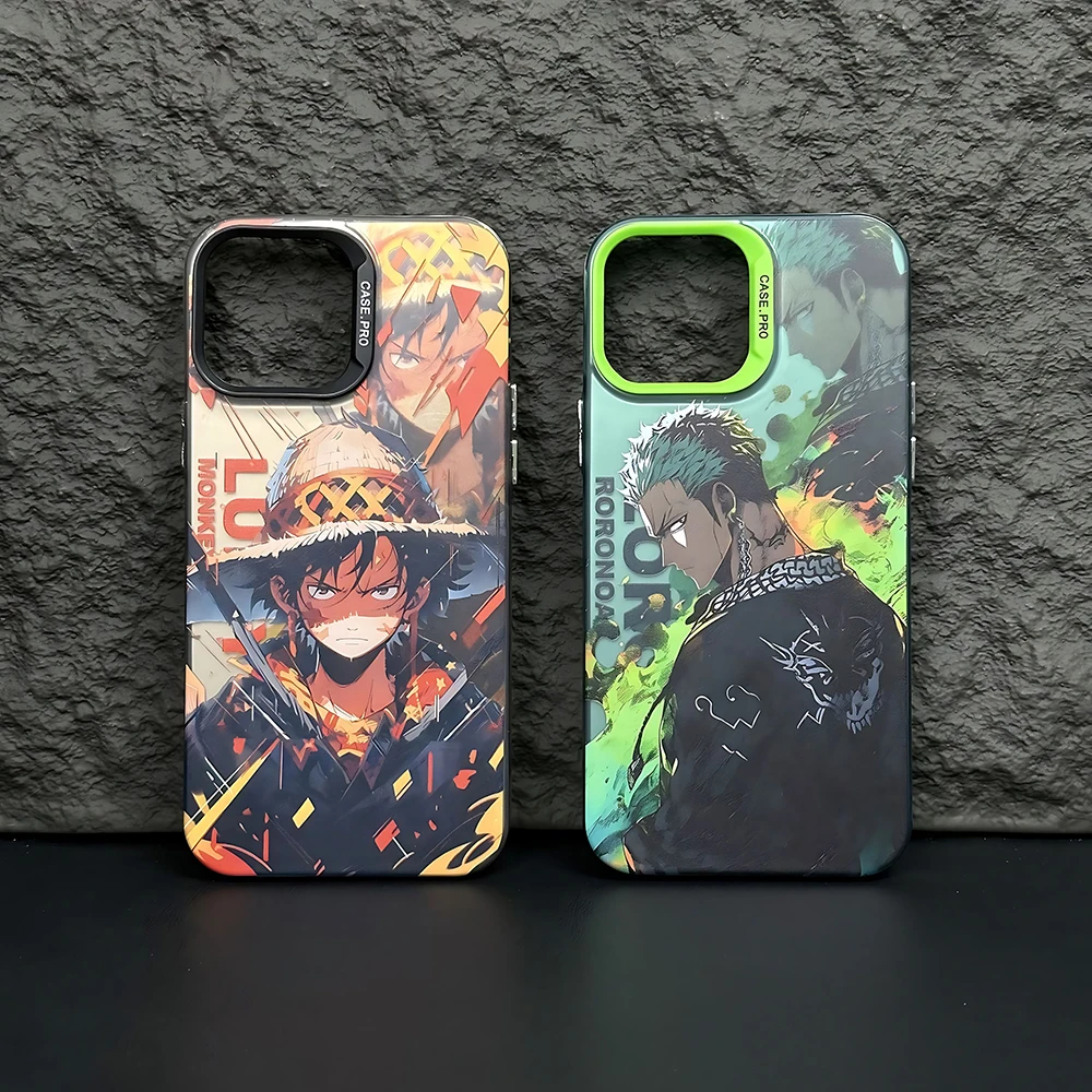 New Anime Pieces Zoros Ones Luffys Phone Case For iPhone 16 15 14 13 12 11 mini Pro Max X XR XSMAX 8 7 Plus Anti Fall Matte Back