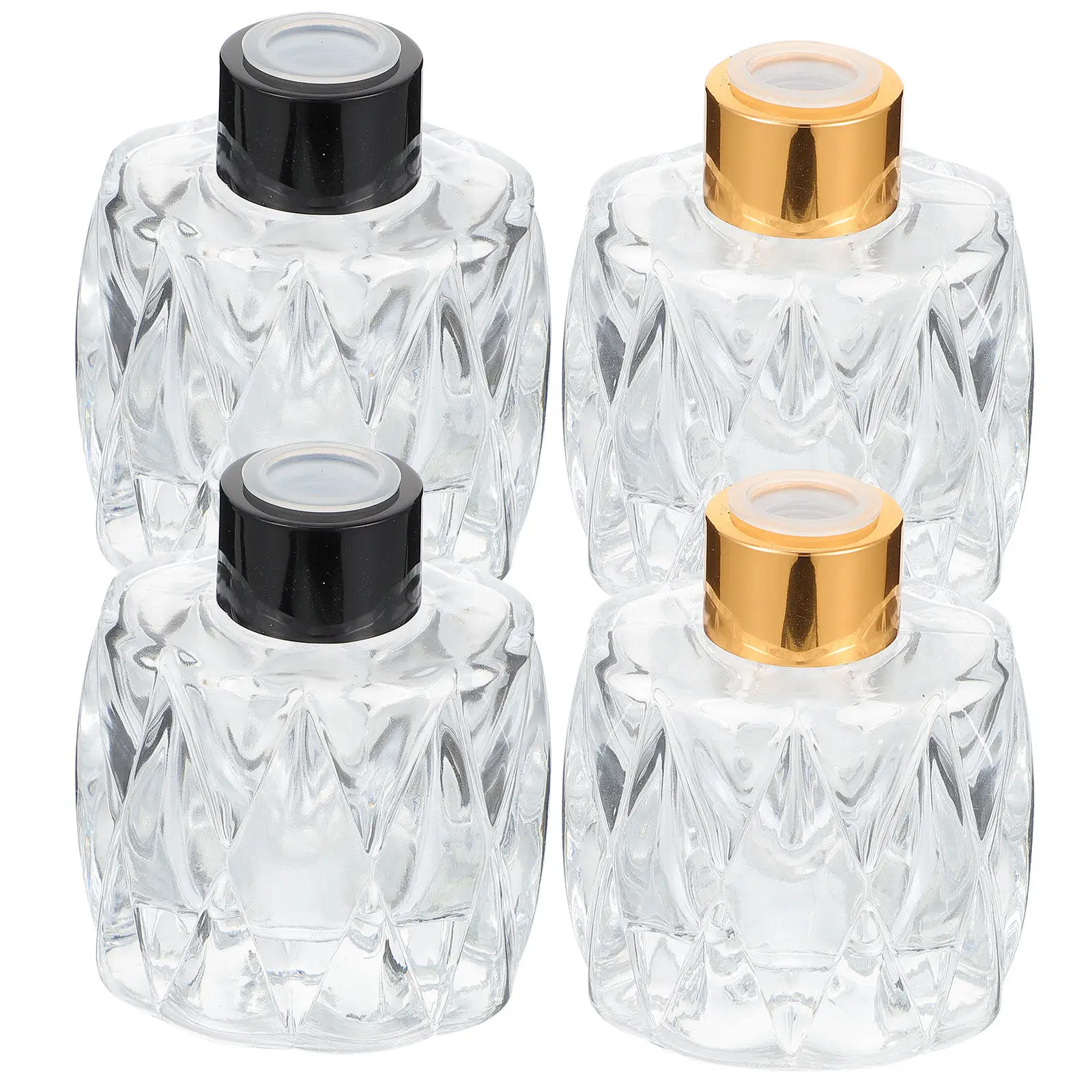 

Набор из 4 флаконов для ароматерапии: премиальные прозрачные стеклянные емкости с герметичными крышками, защита от протекания, для дома, свадьбы, вечеринки